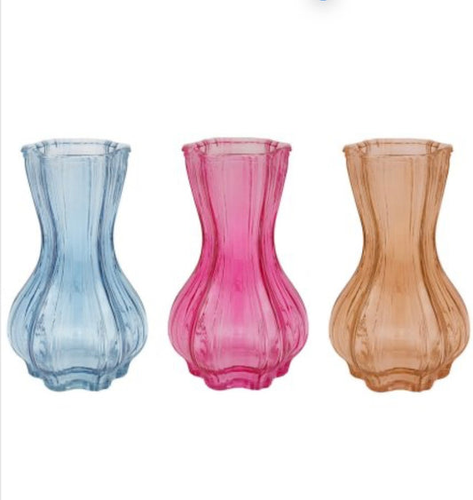 Coloured Glass Textured Vase 21cm