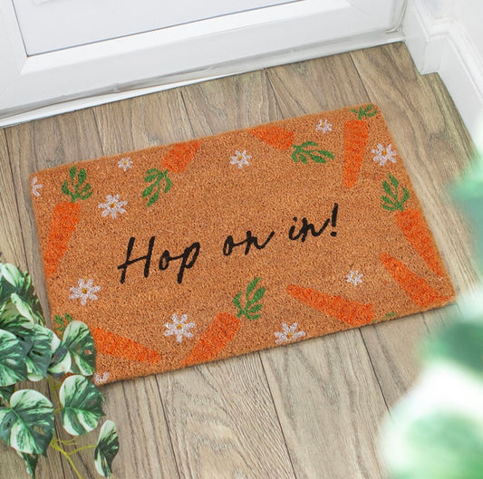 NATURAL HOP ON IN EASTER DOORMAT