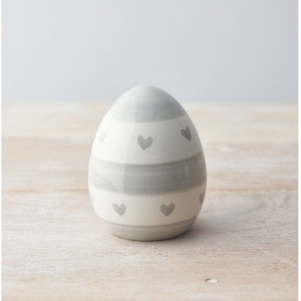 Easter Grey Heart Egg Ornament