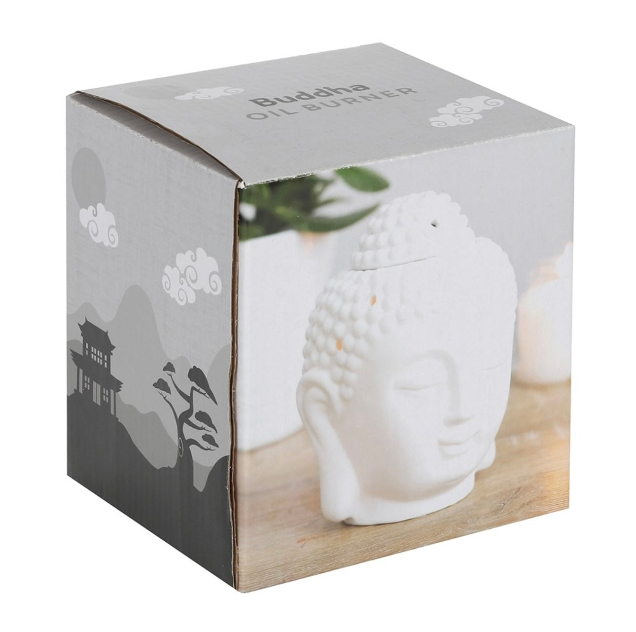 MATTE WHITE BUDDHA HEAD OIL BURNER