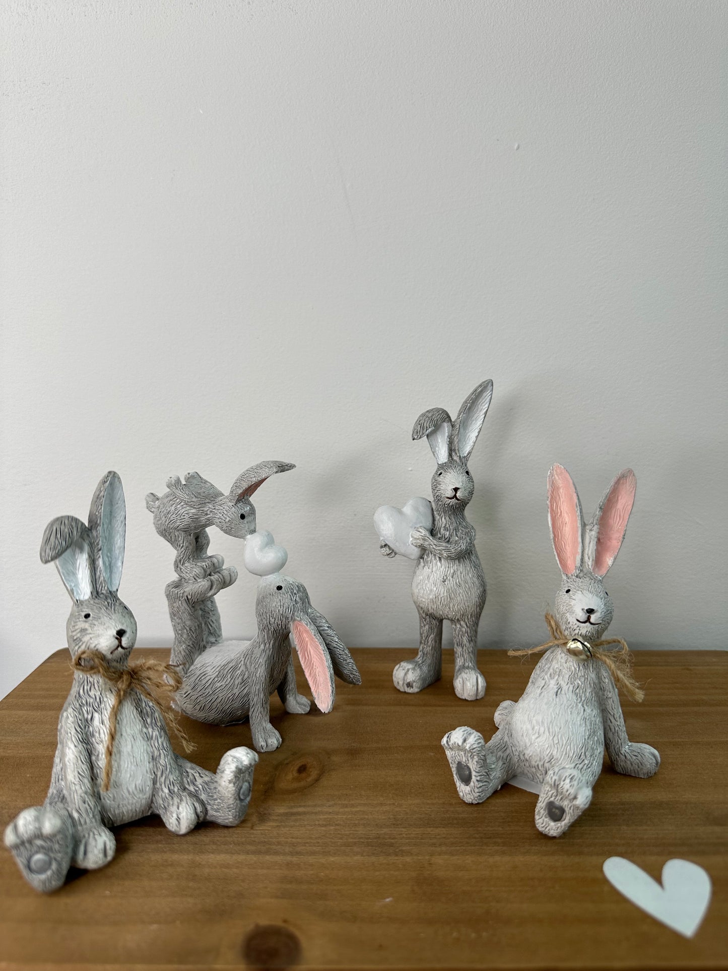 4 Charming Grey Rabbits Bunnies