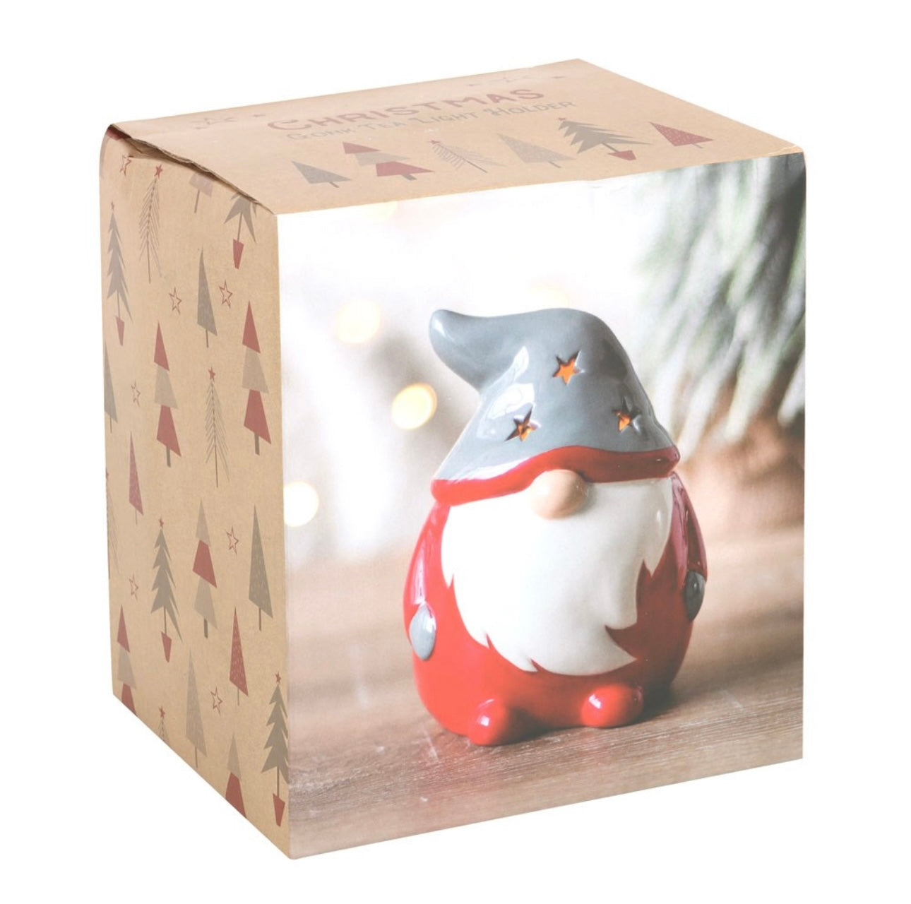 Red & Grey Gonk Tealight Holder