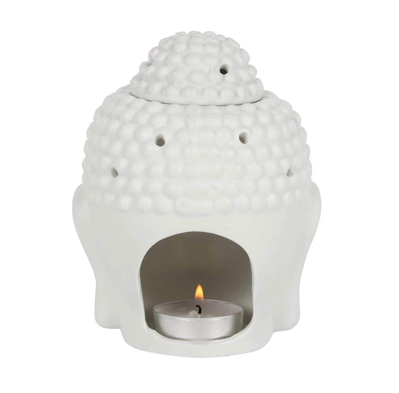 MATTE WHITE BUDDHA HEAD OIL BURNER