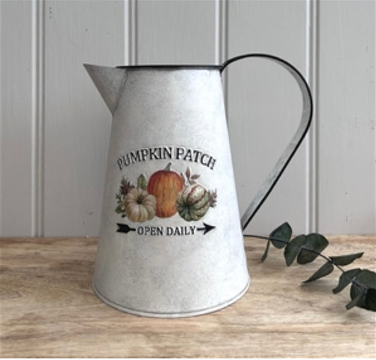 Pumpkin Patch Embossed Vintage Zinc Jug 20cm