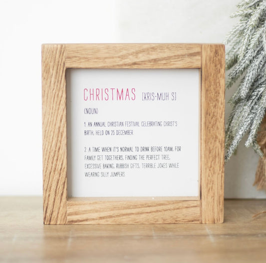 Christmas Definition Wooden Sign