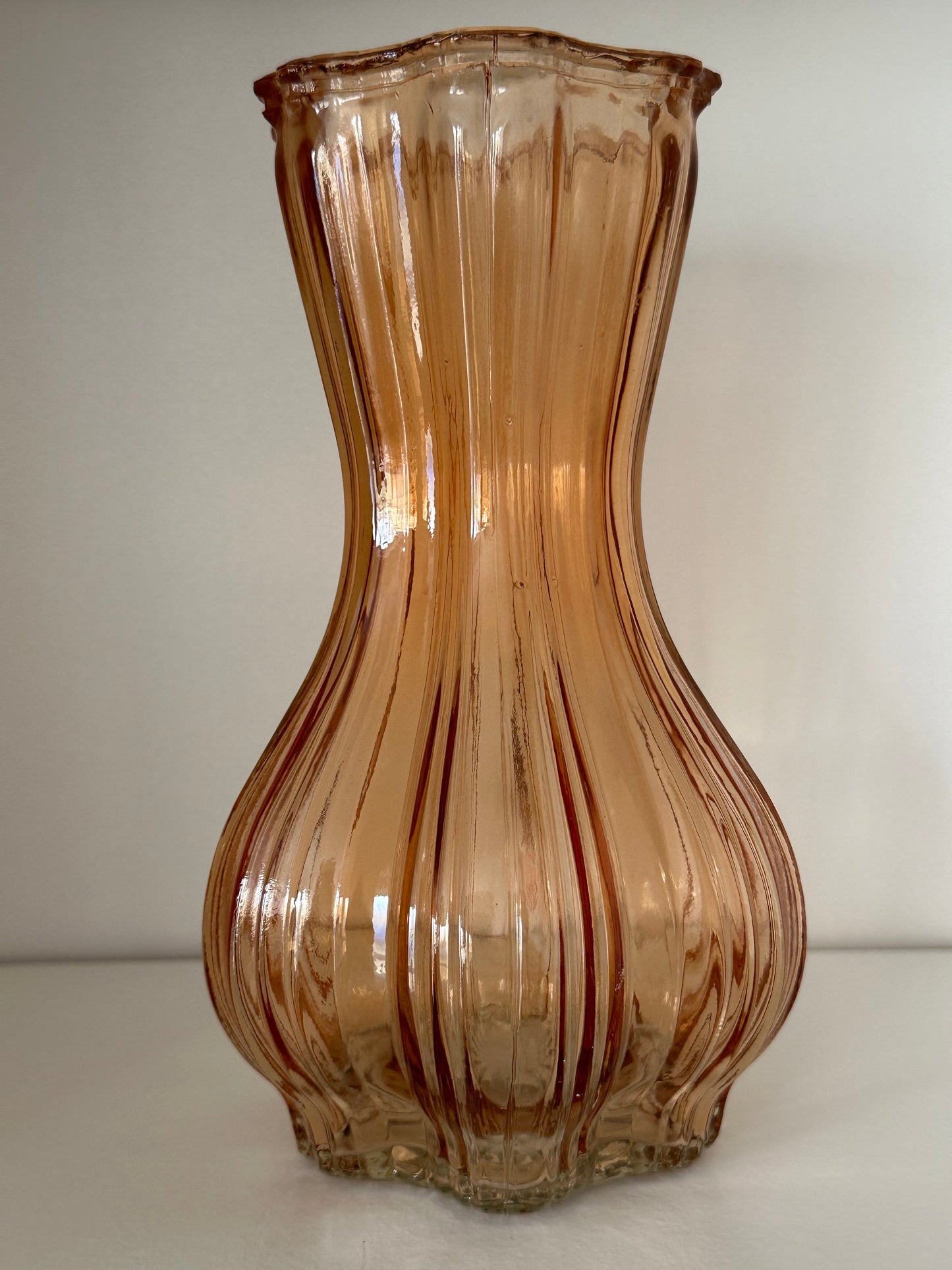 Coloured Glass Textured Vase 21cm