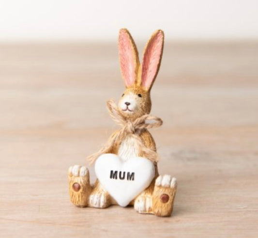 Sitting Rabbit With Mum Heart