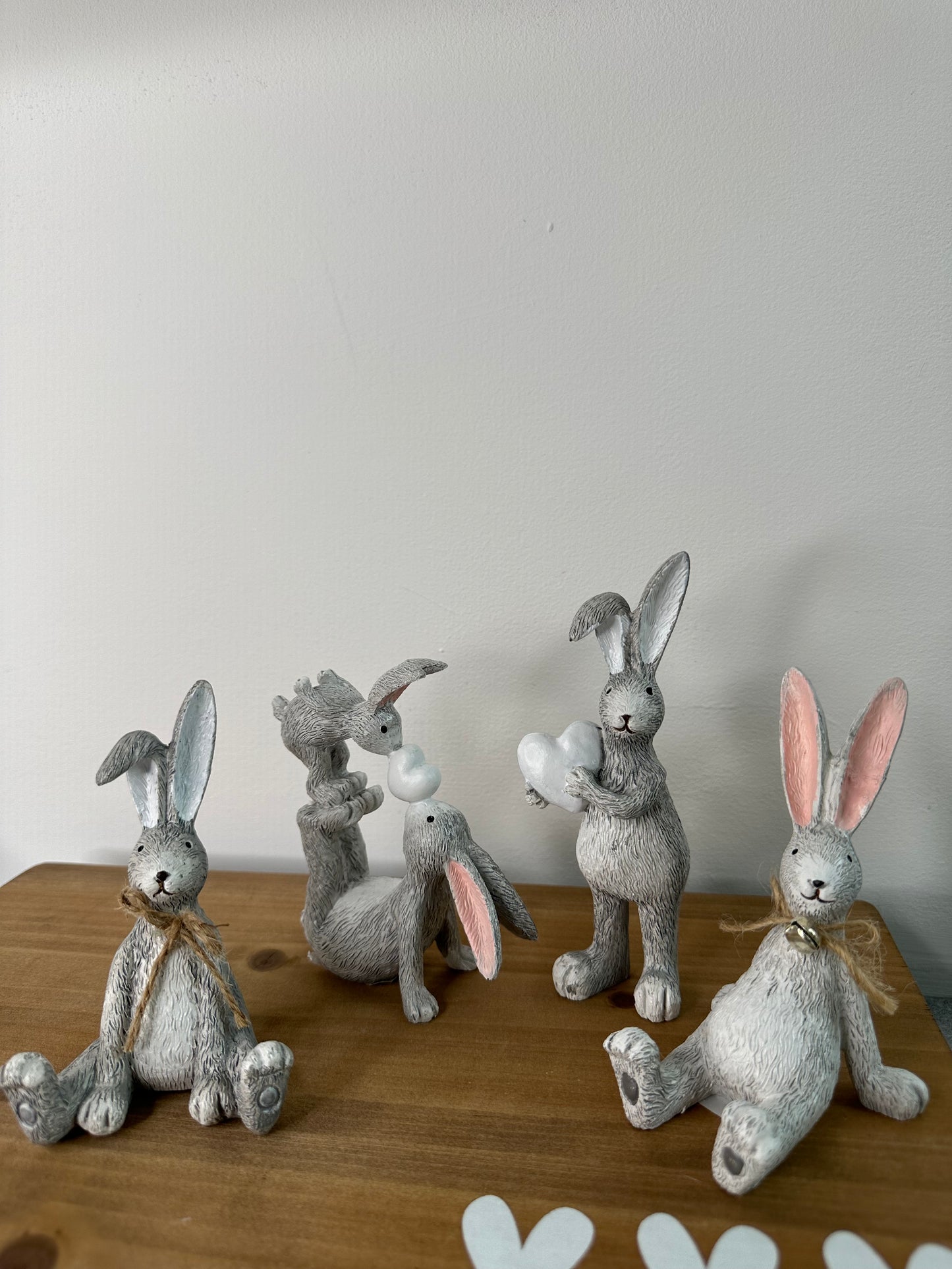 4 Charming Grey Rabbits Bunnies