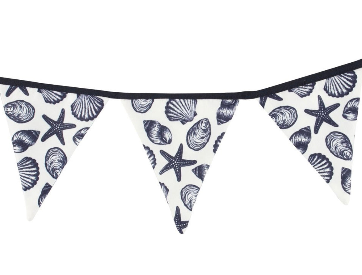 COASTAL CHARM ALL OVER SEASHELL FABRIC BUNTING