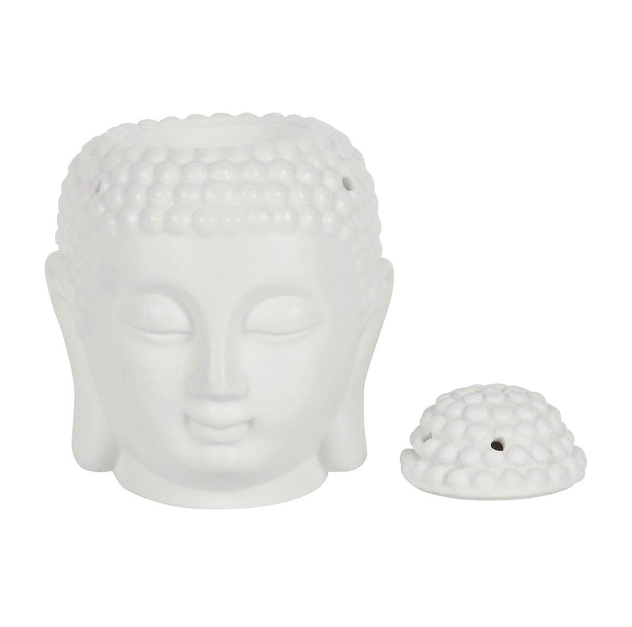 MATTE WHITE BUDDHA HEAD OIL BURNER