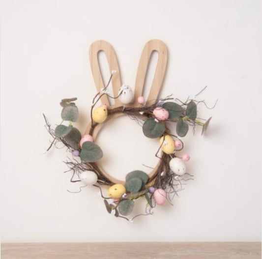 EASTER RABBIT WREATH 29CM