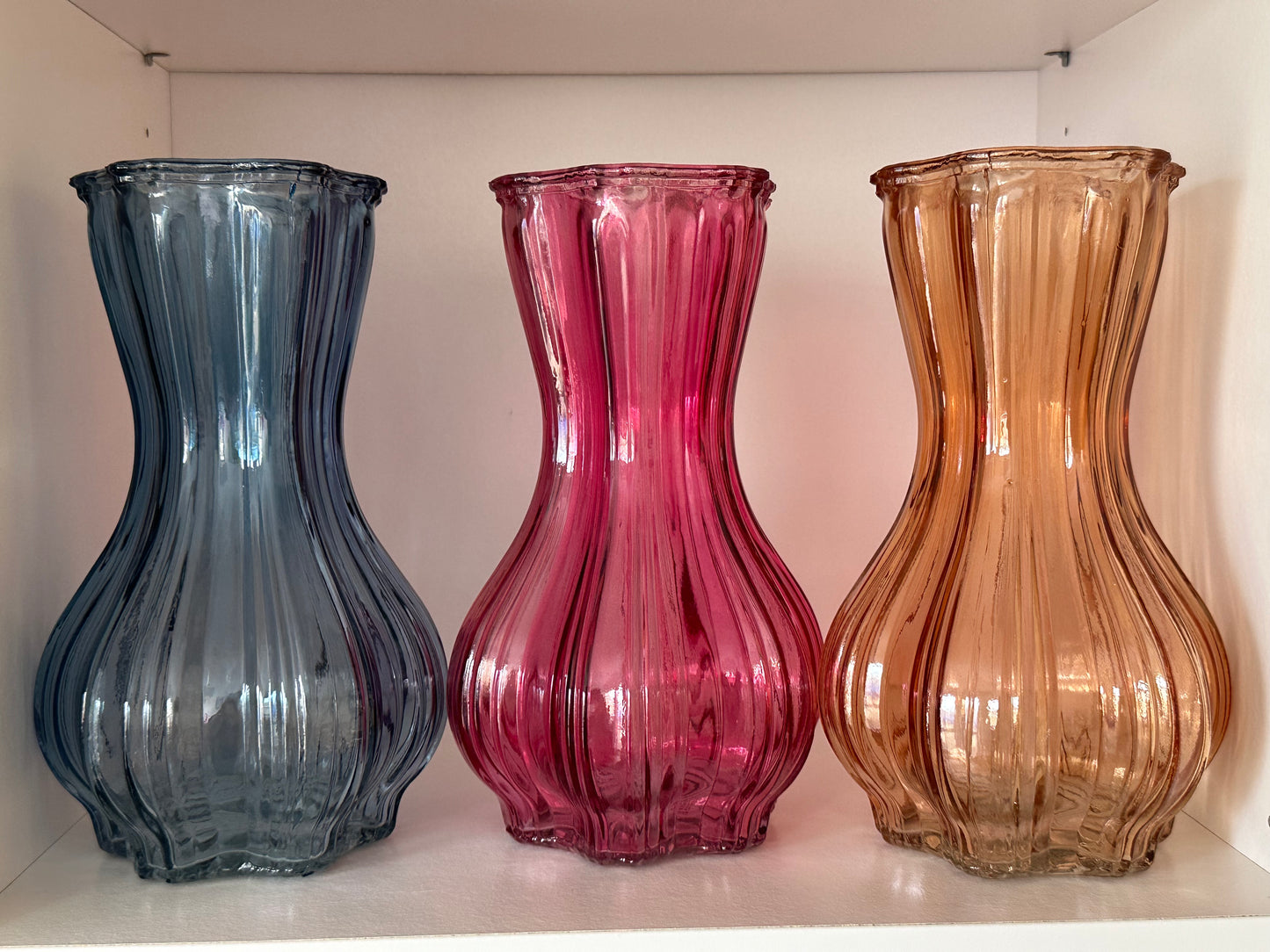 Coloured Glass Textured Vase 21cm