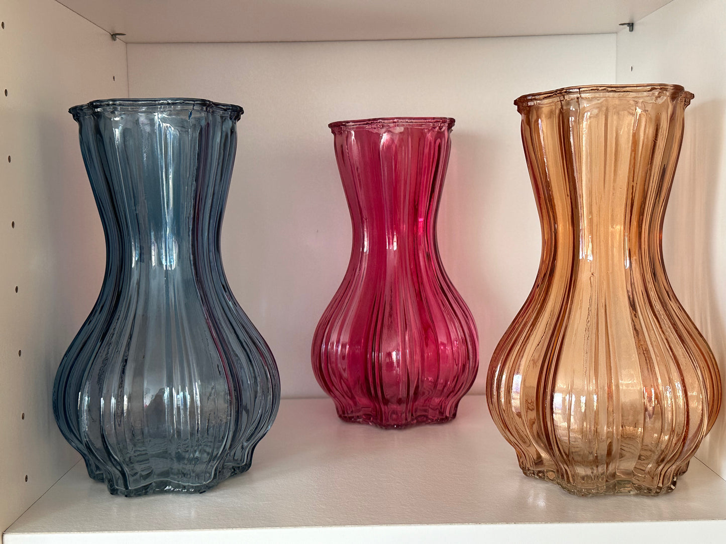 Coloured Glass Textured Vase 21cm