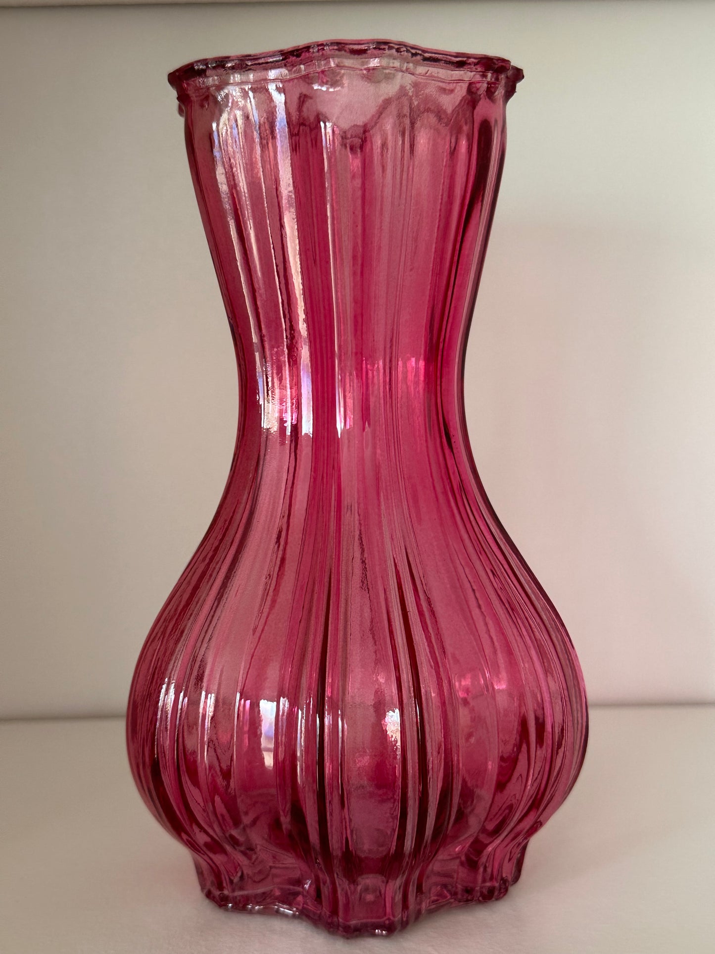 Coloured Glass Textured Vase 21cm