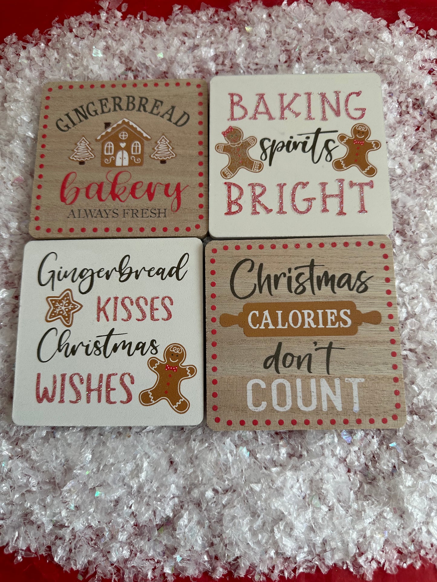 GINGERBREAD COASTERS SET OF 4