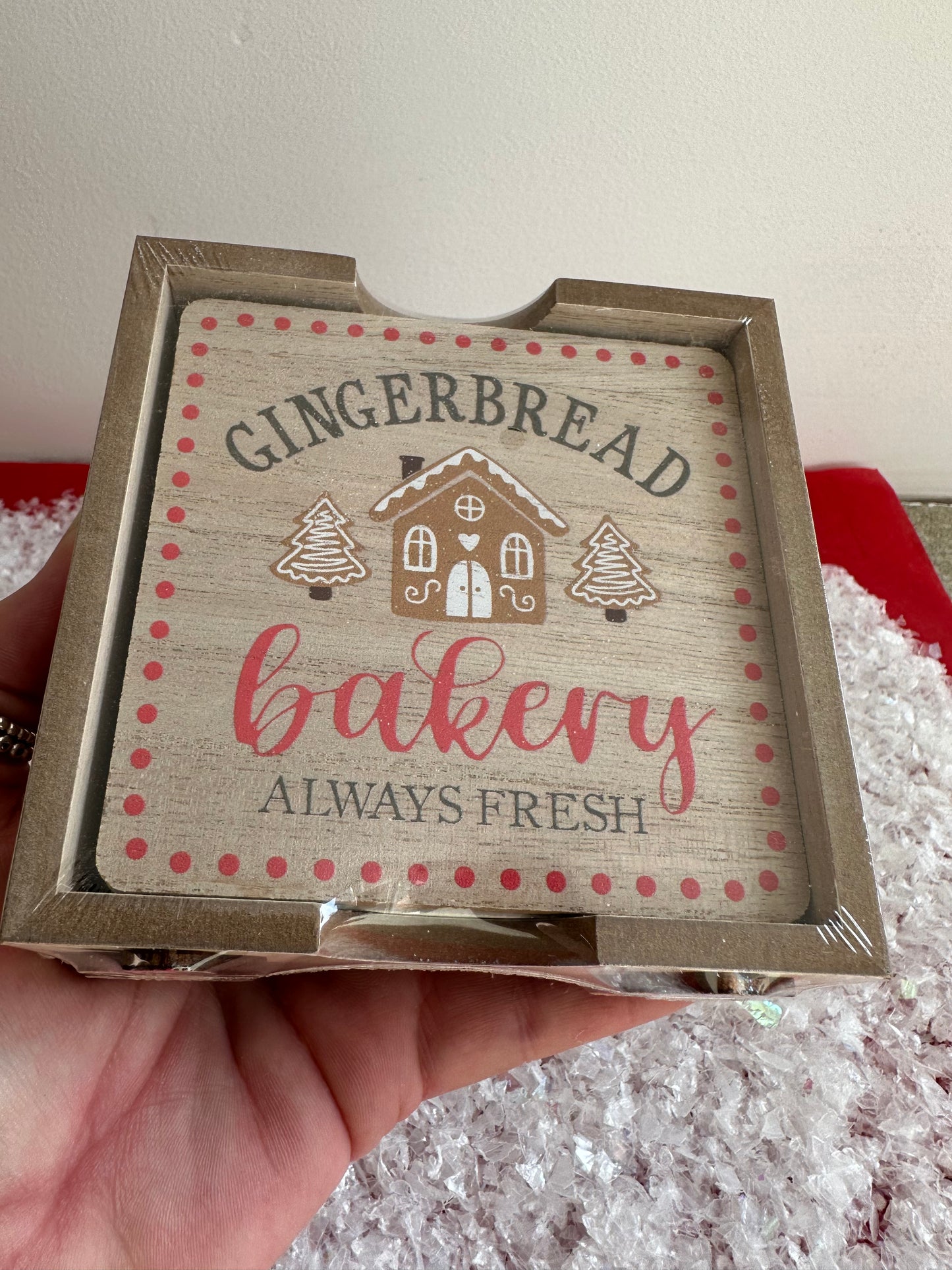 GINGERBREAD COASTERS SET OF 4