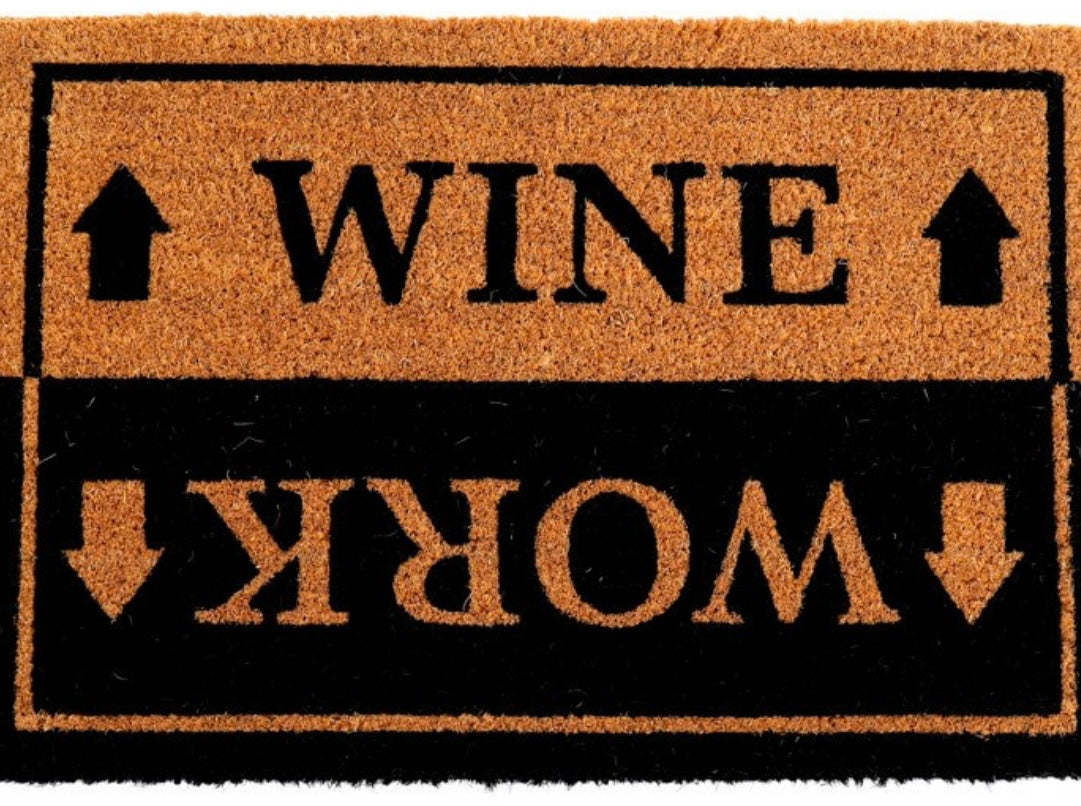 HALF AND HALF WINE/WORK DOORMAT