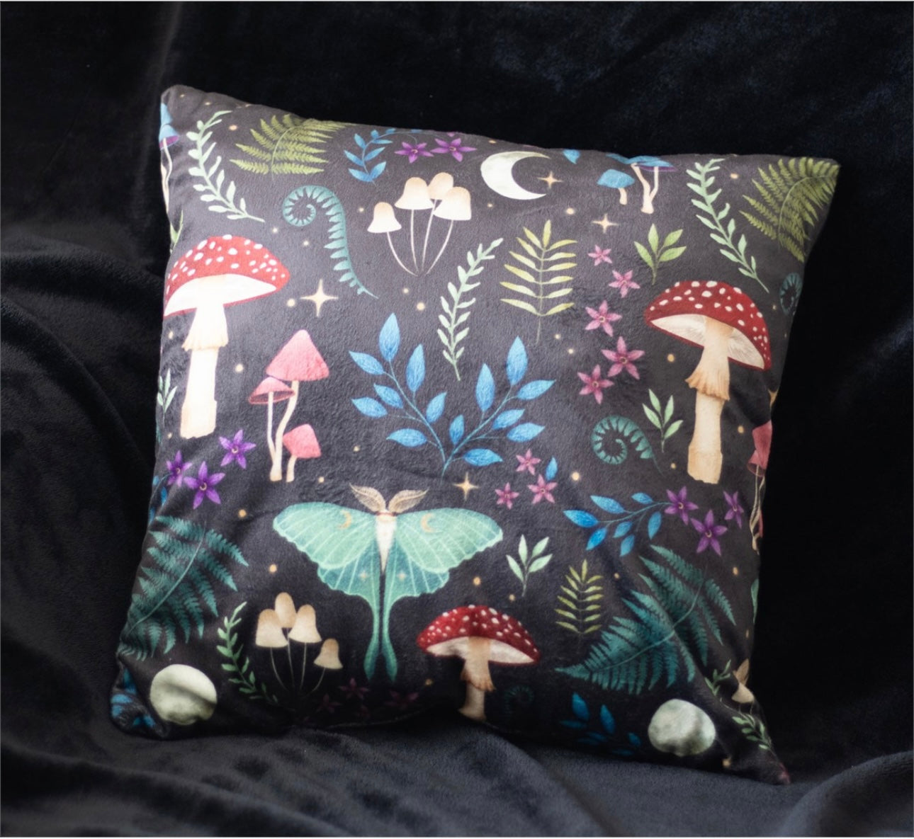 35CM SQUARE DARK FOREST PRINT CUSHION