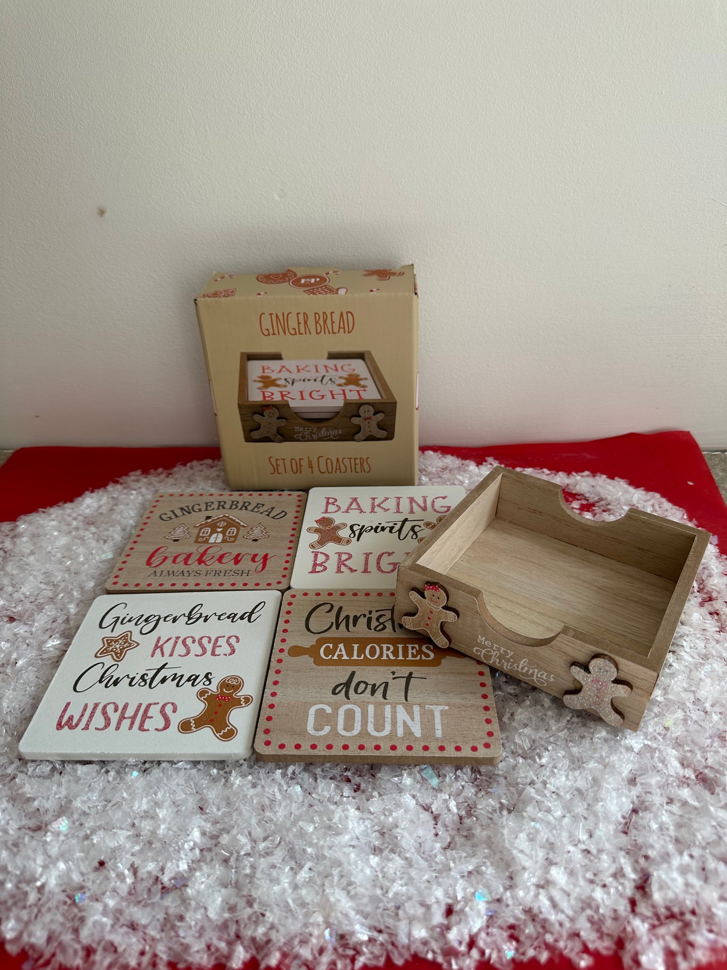 GINGERBREAD COASTERS SET OF 4