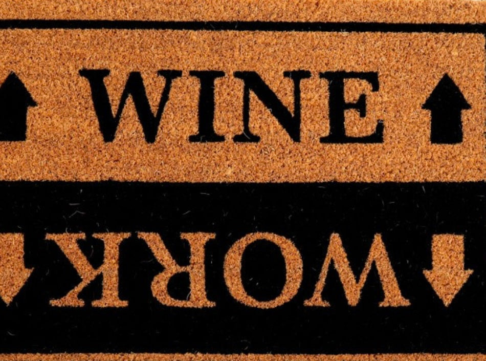 HALF AND HALF WINE/WORK DOORMAT