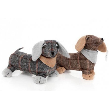 Tweed Sausage Dog Doorstops