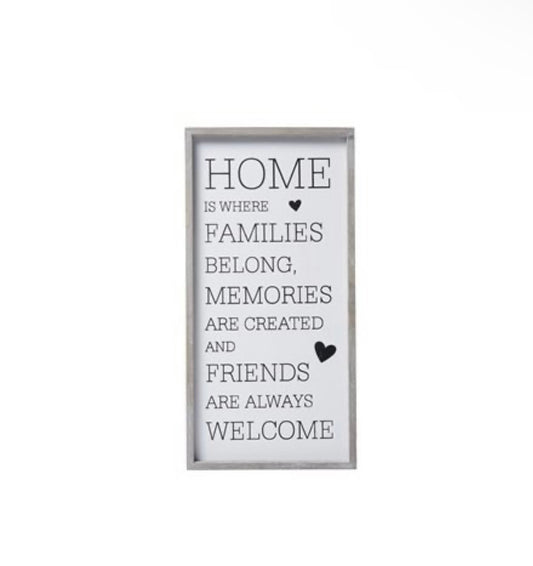 HOME IS WHERE WOODEN PLAQUE