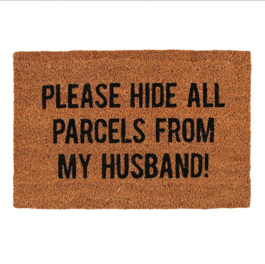 HIDE ALL PARCELS DOORMAT