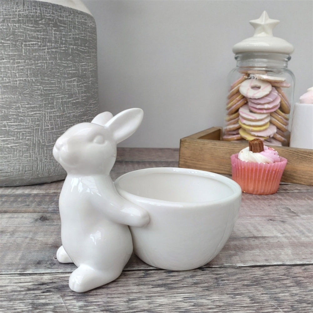 Single Ceramic Bowl Trinket Dish With Rabbit