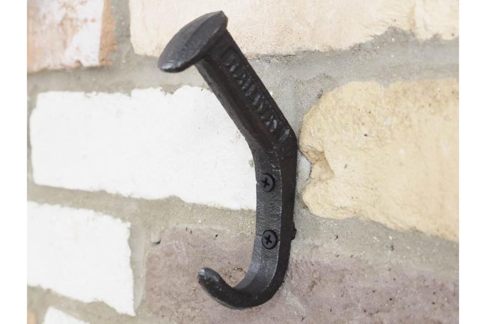 Black Industrial Urban Cast Iron Railway Coat Hook