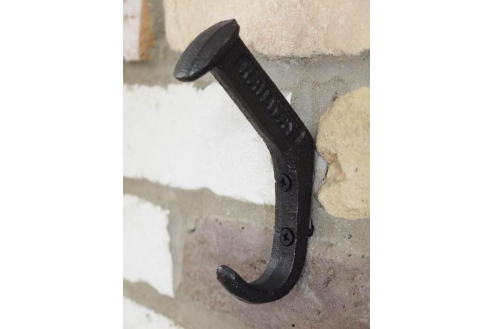 Black Industrial Urban Cast Iron Railway Coat Hook