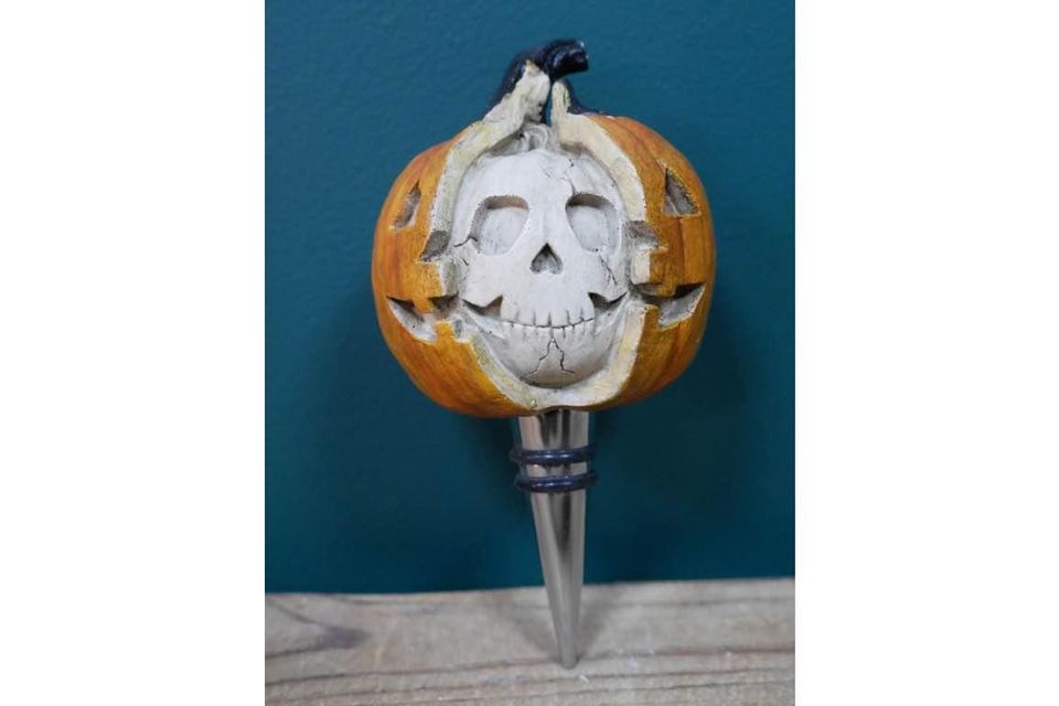 Carved Pumpkin Wine Stopper Halloween