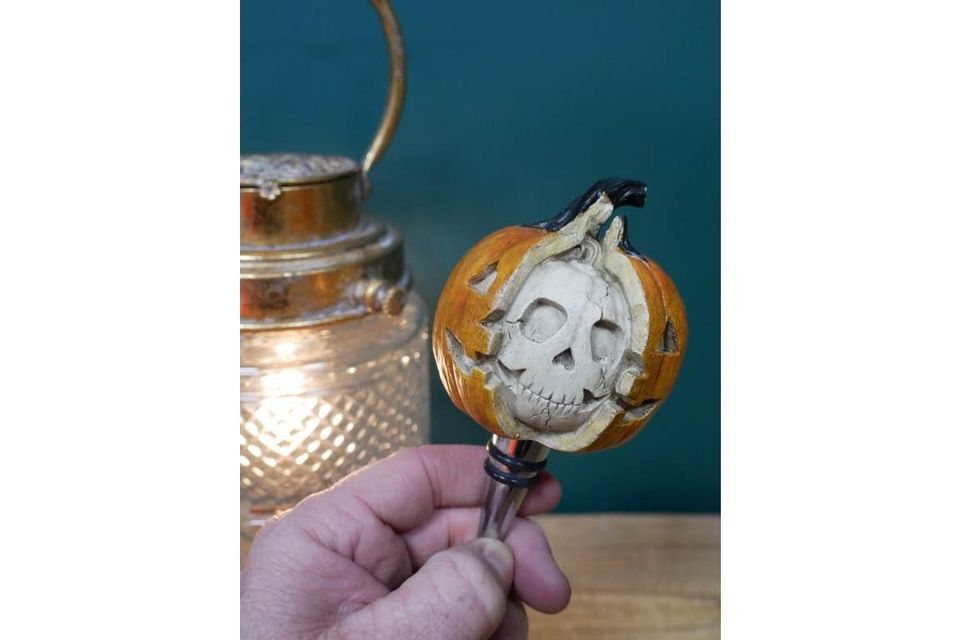 Carved Pumpkin Wine Stopper Halloween