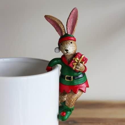 Pot Hanging Christmas Elf Rabbit