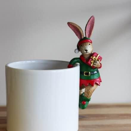 Pot Hanging Christmas Elf Rabbit