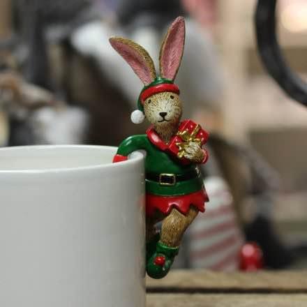 Pot Hanging Christmas Elf Rabbit