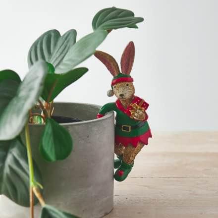 Pot Hanging Christmas Elf Rabbit