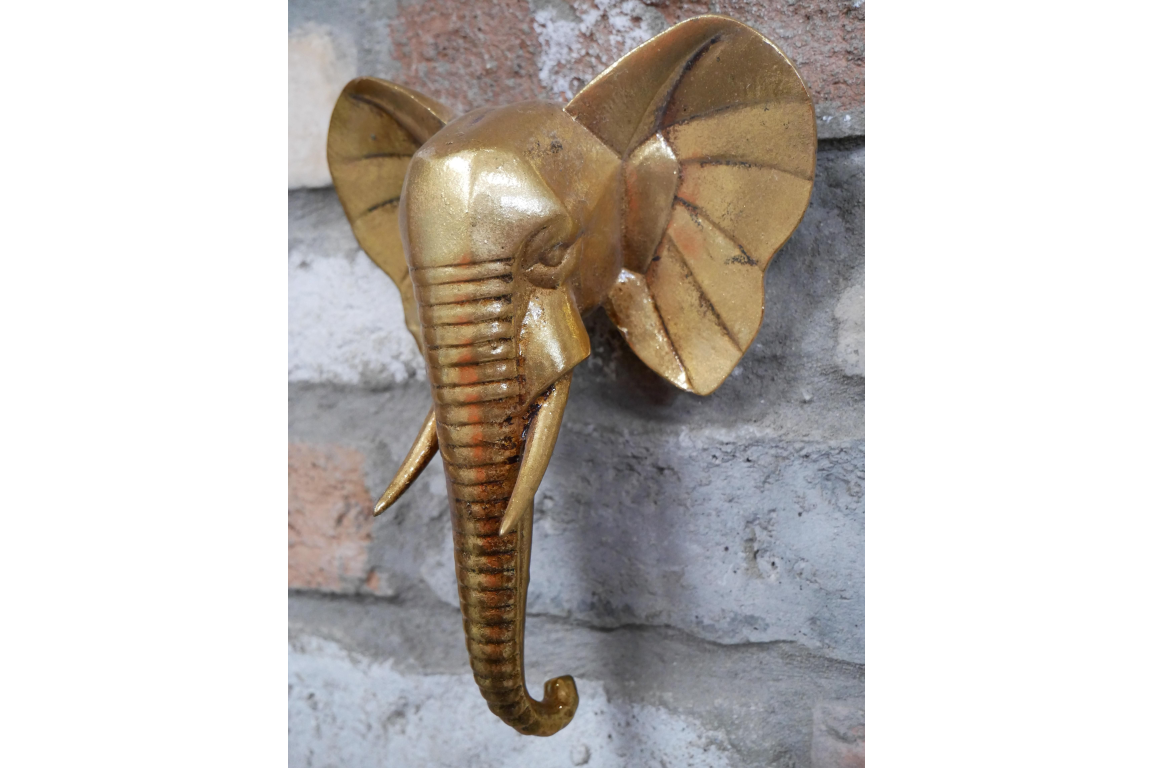 Gold Coloured Elephant Head