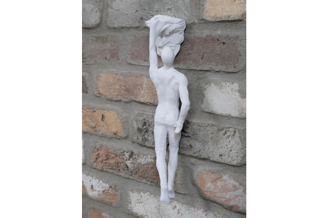 Climbing Man Wall Art Figurine In White