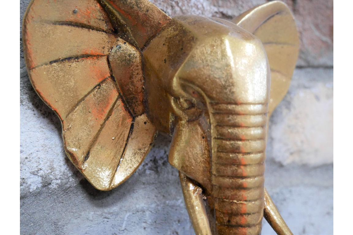 Gold Coloured Elephant Head