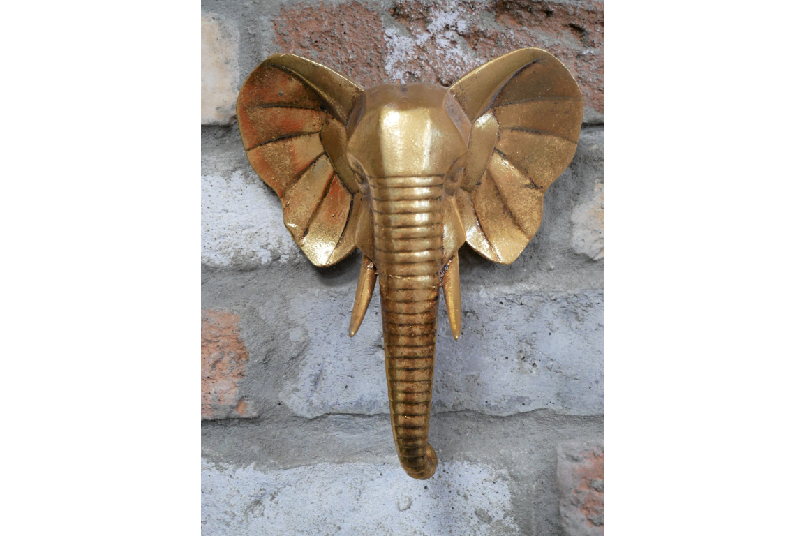 Gold Coloured Elephant Head