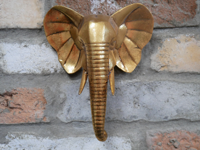 Gold Coloured Elephant Head