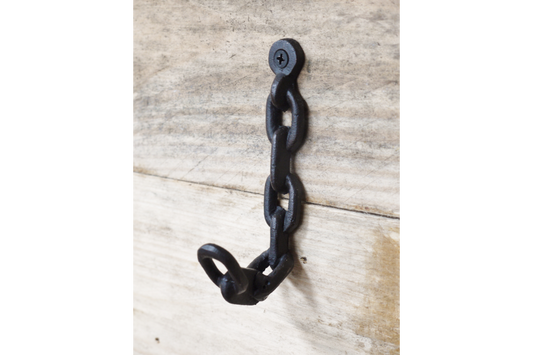 Cast Iron Industrial Style Small Black Chain Coat Hooks