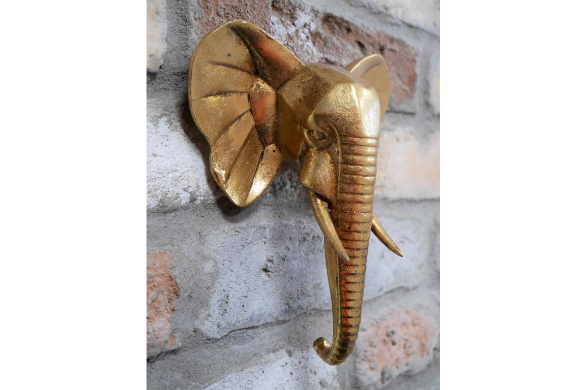 Gold Coloured Elephant Head